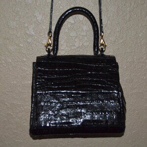 NWT $2650 Nancy Gonzalez Black Crocodile Top Handle Shoulder Handbag